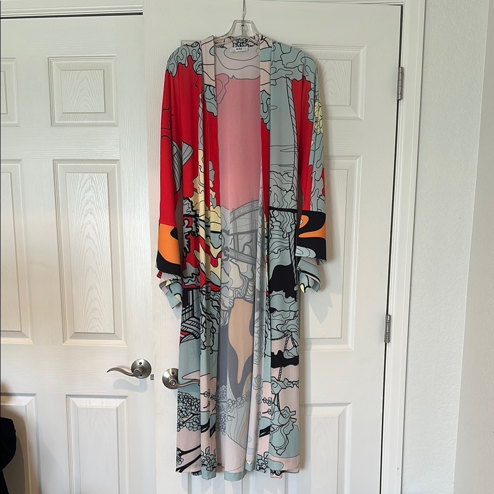 Colorful Long Kimono Robe /boho / European